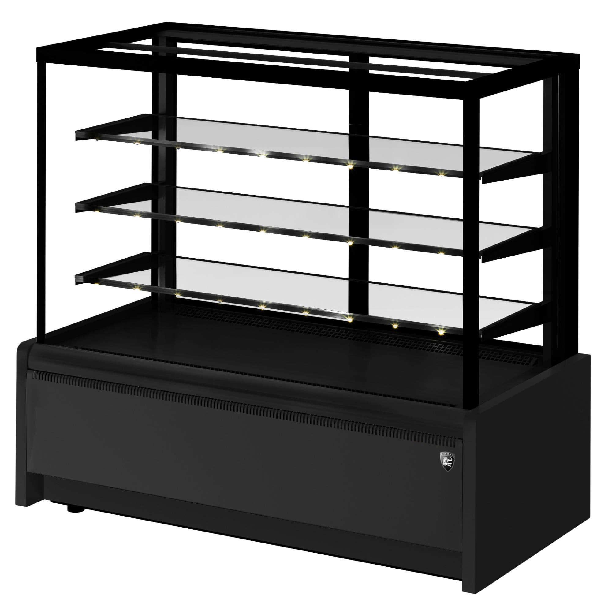 картинка ВИТРИНА КОНДИТЕРСКАЯ KAYMAN K-ВК-900 КВАДРО ЧЕРНЫЙ от магазина Restoranshop.ru