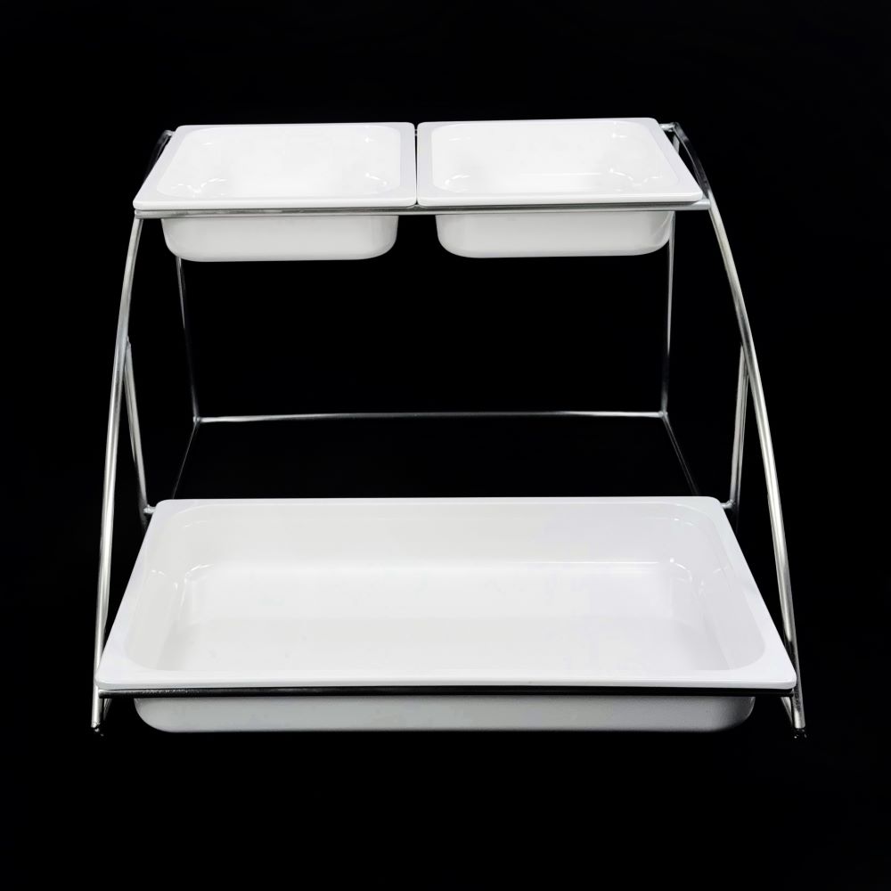 картинка Станция двухярусная буфетная с 3 гастроемкостями, 55x35x28см, 2505 от магазина Restoranshop.ru