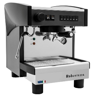 картинка КОФЕМАШИНА АВТОМАТ ROBUSTEZZA ST1E/ ЧЕРНАЯ+ВЫСОКАЯ ГРУППА 1Ф от магазина Restoranshop.ru